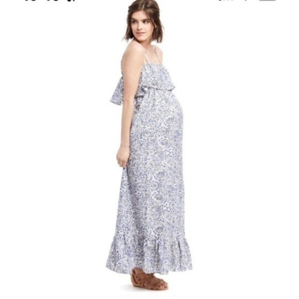 Motherhood Maternity Blue Floral Dress